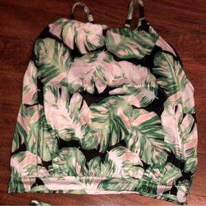 Banana leaf print Lane Bryant swim top size 16